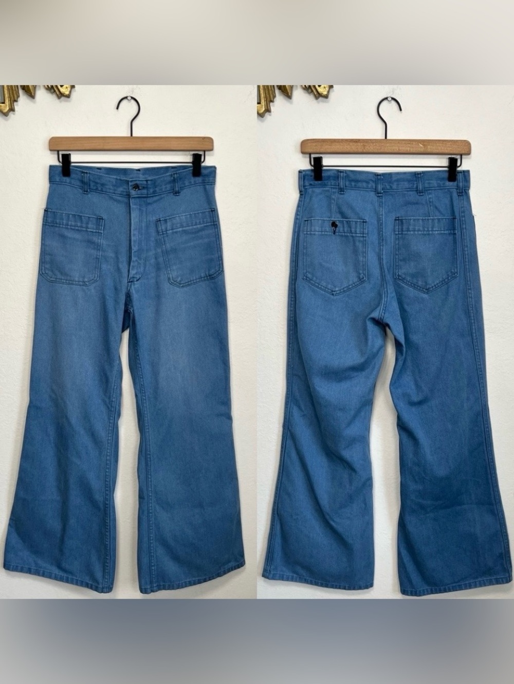 Vintage High Rise Wide Leg Patch Pocket Utility Trouser Jeans